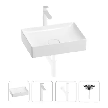 Раковина для ванной Wellsee Pure BY Wellsee 201002665 в наборе 4 в 1