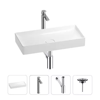 Раковина для ванной Wellsee Pure BY Wellsee 201002701 в наборе 4 в 1