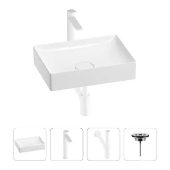 Раковина для ванной Wellsee Pure BY Wellsee 201002605 в наборе 4 в 1
