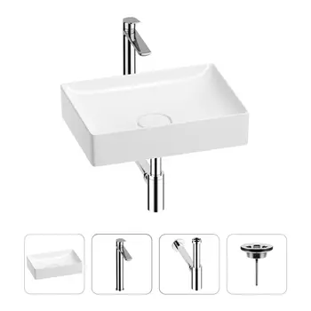 Раковина для ванной Wellsee Pure BY Wellsee 201002601 в наборе 4 в 1