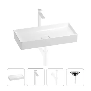 Раковина для ванной Wellsee Pure BY Wellsee 201002765 в наборе 4 в 1