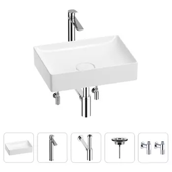 Раковина для ванной Wellsee Pure BY Wellsee 201004376 в наборе 5 в 1