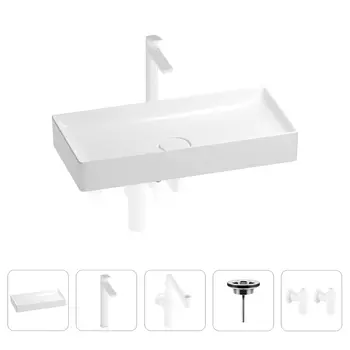 Раковина для ванной Wellsee Pure BY Wellsee 201004470 в наборе 5 в 1