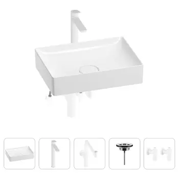Раковина для ванной Wellsee Pure BY Wellsee 201004420 в наборе 5 в 1