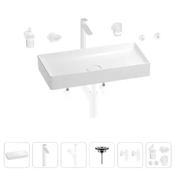 Раковина для ванной Wellsee Pure BY Wellsee 201006515 в наборе 9 в 1