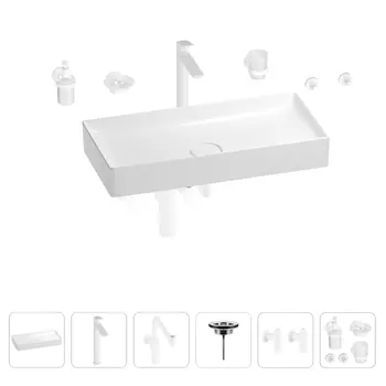 Раковина для ванной Wellsee Pure BY Wellsee 201006535 в наборе 9 в 1