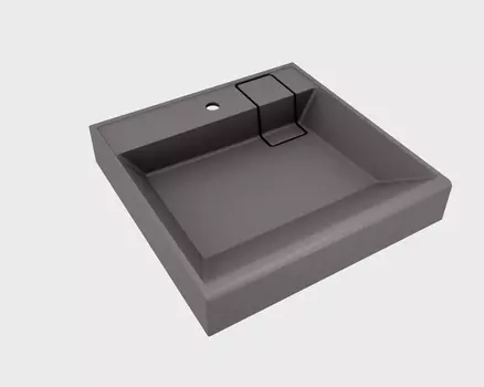 Раковина Florentina Лагуна 60 над стиральной машиной, серый шелк