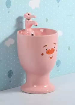 Раковина напольная Gid Aventura Nb193-PK 37х37х53 см, розовая