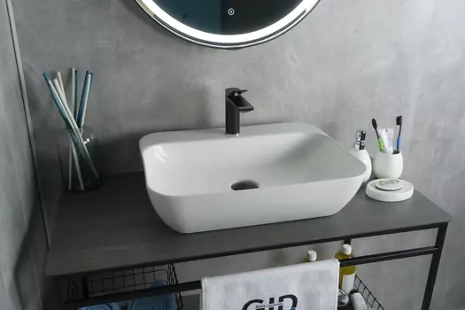 Раковина Gid Geometrico N9047 накладная 55х42 белая