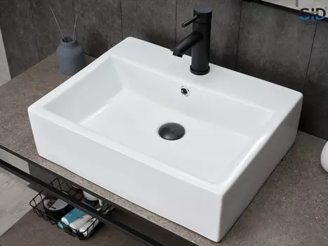Раковина Gid Geometrico N9153 накладная 53х41 белая