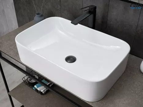 Раковина Gid Geometrico N9599 накладная 61х38 белая