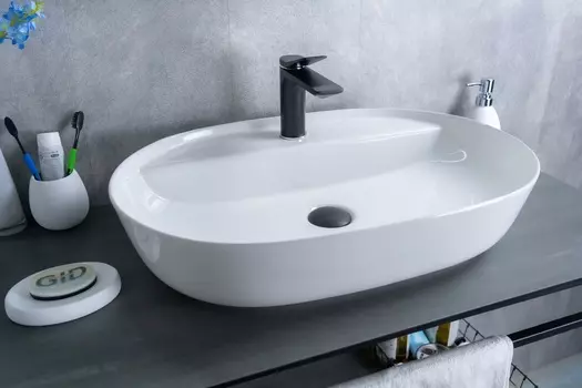 Раковина Gid Lago D1346 накладная 61х41 белая