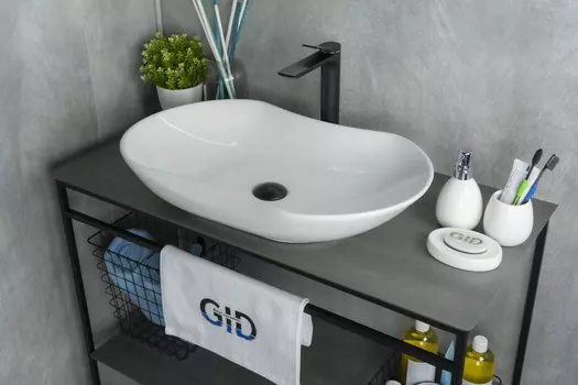 Раковина Gid Lago N9175 накладная 66,5х41 белая