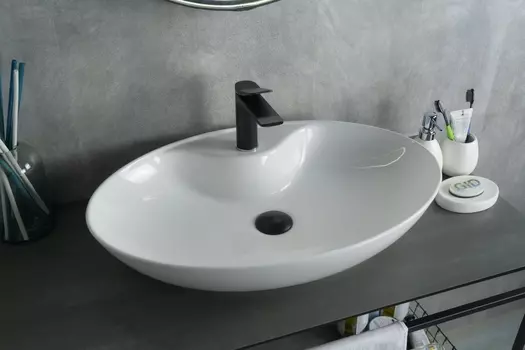 Раковина Gid Lago N9438 накладная 65х43 белая