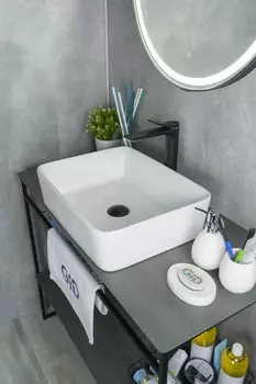 Раковина Gid Geometrico N9103 накладная 48x37 белая