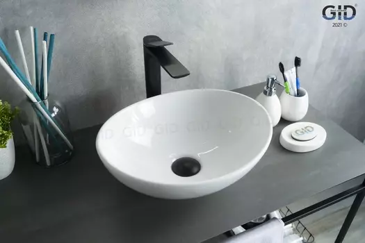 Раковина Gid Lago N9138 накладная 41х34 белая