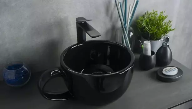 Раковина Gid Creativo Nc9077 накладная 40х30 черная глянцевая