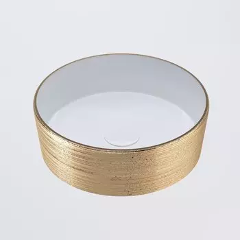 Раковина Grossman GR-5010GW накладная золото/ белый