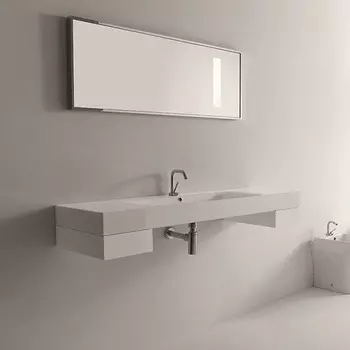 Раковина Kerasan Cento 353501*1 140х45 белая, с 1 отверстием под смеситель