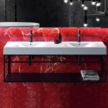 Раковина Kerasan Cento 353601*1 140х45 двойная