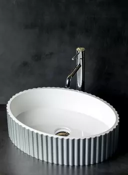 Раковина накладная Boheme Canale 878-S 50х35 см, серебро