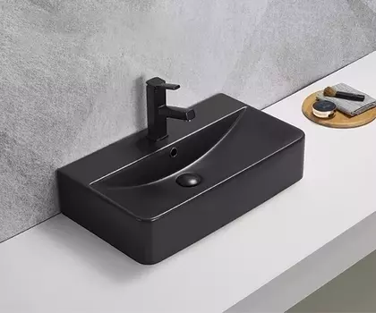 Раковина Gid Geometrico Bm1344 накладная 61х35х5 черная матовая