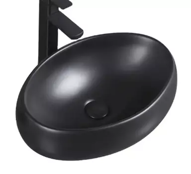 Раковина Gid Lago Bm9030b накладная 48х34 черная матовая