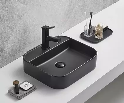Раковина Gid Geometrico Bm9550 накладная 50х40 черная матовая