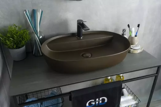Раковина накладная Gid Br1346 61х41 коричневая