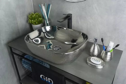 Раковина накладная Gid D1302h009 50х40 хром
