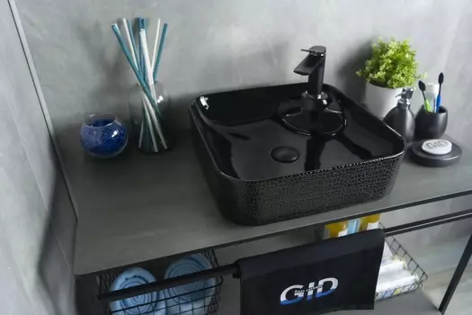 Раковина накладная Gid D1305h004 43х43 черная