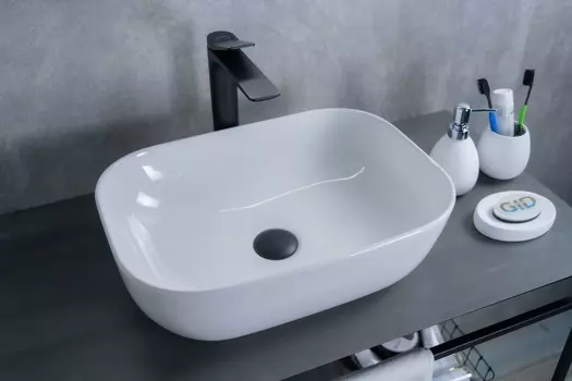 Раковина Gid Geometrico D1333 накладная 46х32,5 белая
