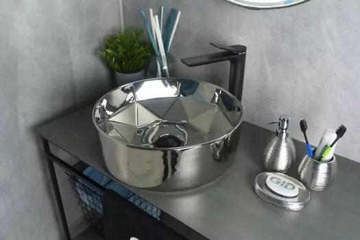 Раковина накладная Gid D1342h014 40х40 хром