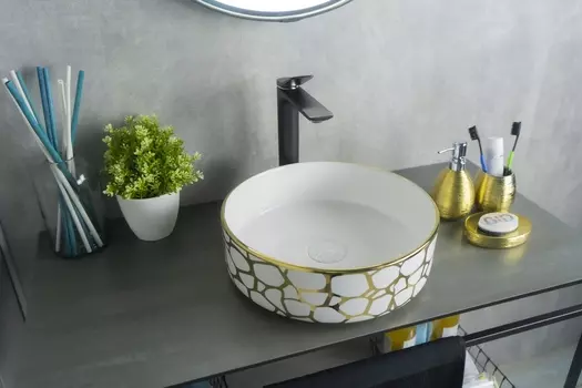 Раковина накладная Gid D1357h018 36х36 белая