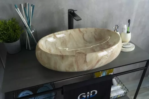 Раковина накладная Gid Mnc162 60х41 под камень