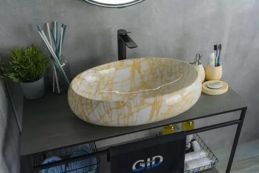 Раковина накладная Gid Mnc167 60х41 под камень