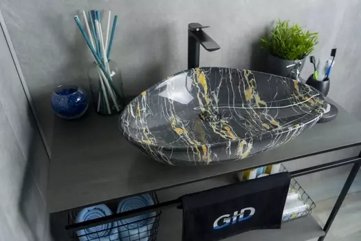 Раковина накладная Gid Mnc207 59х39 под камень