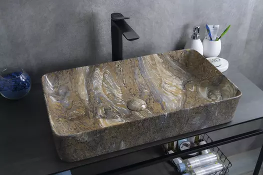 Раковина накладная Gid Mnc396T 60х34 под камень