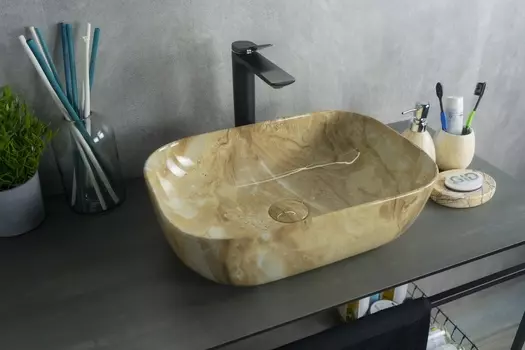 Раковина накладная Gid Mnc548 46х32,5 под камень