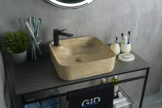 Раковина накладная Gid Mnc591 43х43 под камень