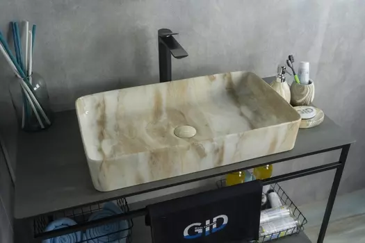 Раковина накладная Gid Mnc596 60х34 под камень