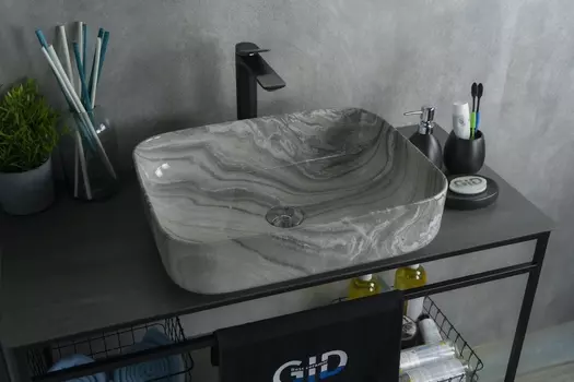 Раковина Gid Geometrico Mnc597 накладная 50х39 под камень