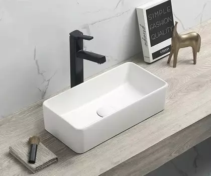 Раковина Gid Geometrico N1104 накладная 46х23 белая