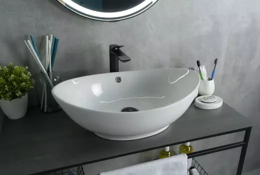 Раковина Gid Lago N9019 накладная 60х37 белая