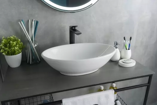 Раковина Gid Lago N9021 накладная 52х32 белая