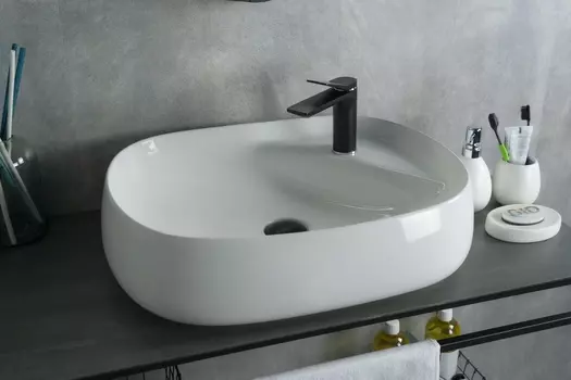 Раковина Gid Lago N9048 накладная 59х46 белая