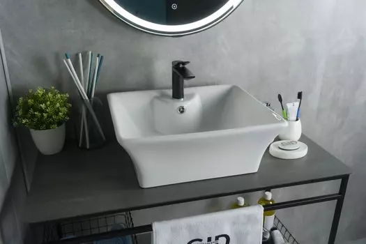 Раковина Gid Geometrico N9108 накладная 49х41 белая