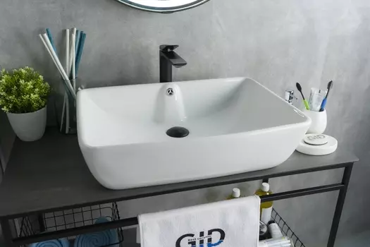 Раковина Gid Geometrico N9121 накладная 59х42 белая