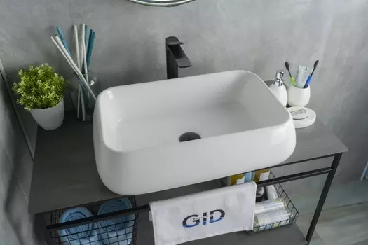 Раковина Gid Geometrico N9239 накладная 60х40 белая
