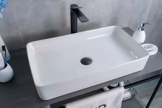 Раковина Gid Geometrico N9396 накладная 60х34 белая
